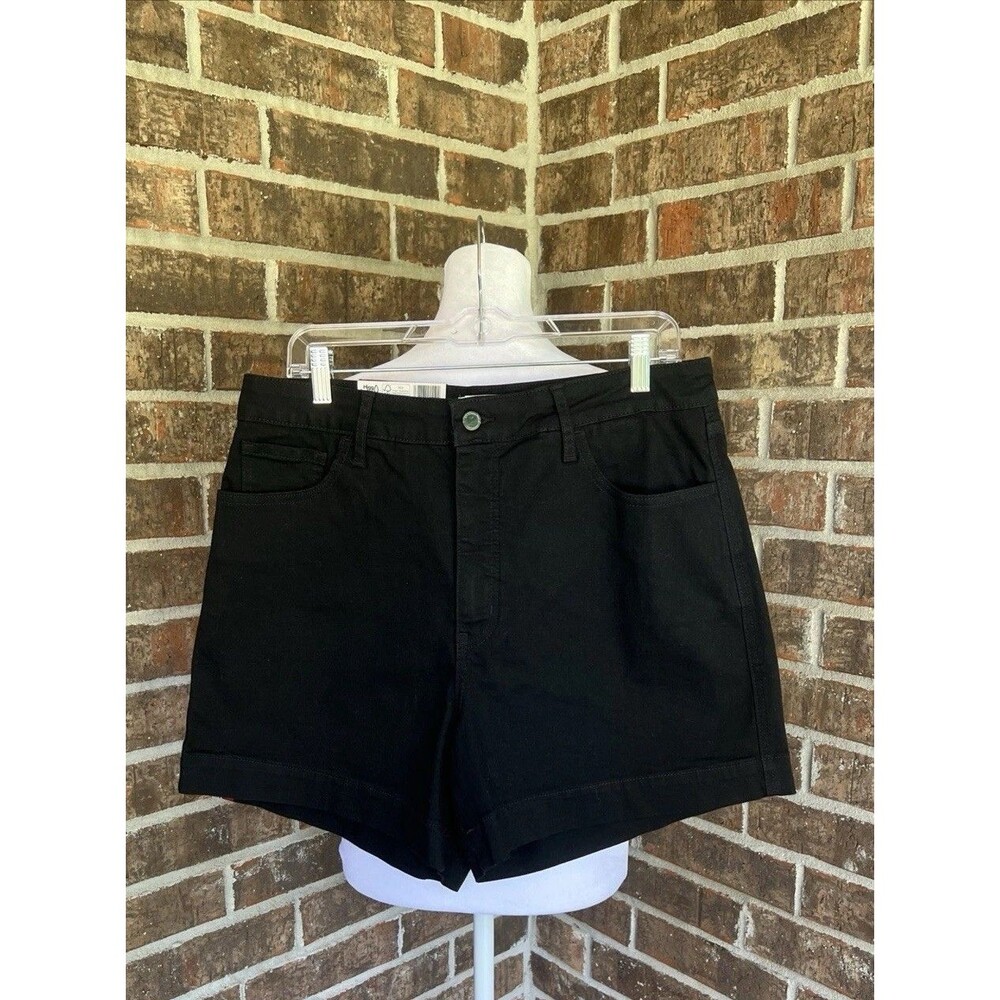 NWT Rebecca Minkoff 90’s Shorts Stretch 14 Black High Rise Relaxed Fit